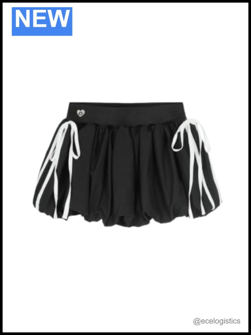 Elastic High Waist Puffy Bubble Mini Skirt with Shorts Lining Y2k